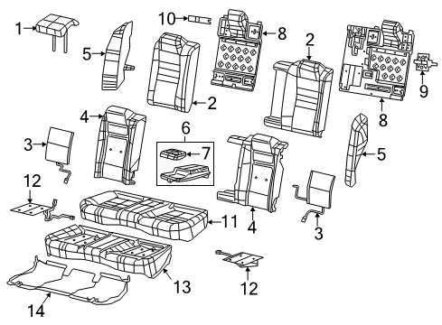 2022 Chrysler 300 Rear Seat Components Diagram 3