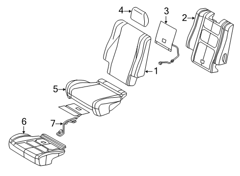 2022 Dodge Durango Rear Seat Components Diagram 3