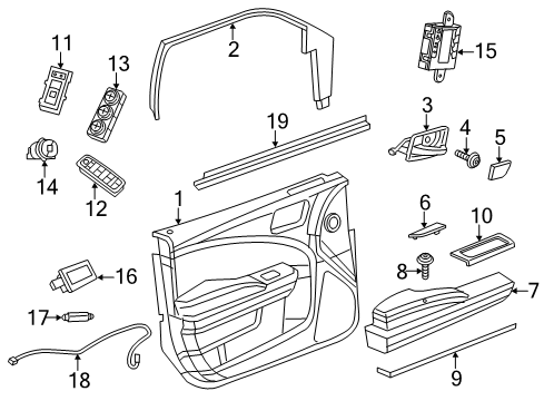 2023 Dodge Charger Interior Trim - Front Door Diagram