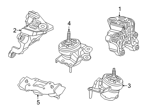 2021 Jeep Wrangler ENGINE MOUNT Diagram for 68412216AB