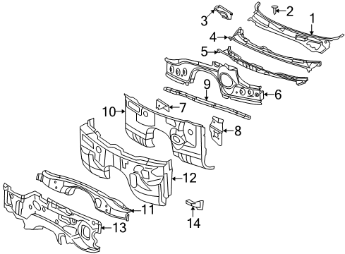 2023 Dodge Challenger Cowl Diagram