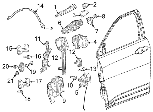 2023 Dodge Hornet Latch-Front Door Diagram for 68300075AA