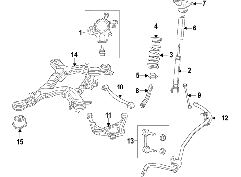 2022 Dodge Durango Rear Suspension, Lower Control Arm, Ride Control, Stabilizer Bar, Torque Arm, Suspension Components Diagram 1