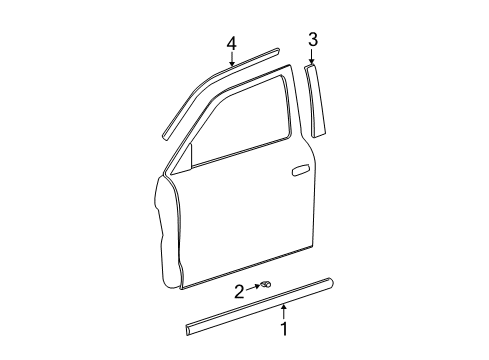 Tape-Front D-Tape-Front Door Black Frame Rear R Diagram for 8637325201