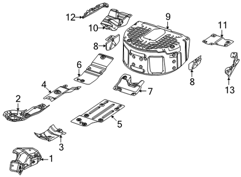 2022 Jeep Grand Wagoneer Shield-Floor Pan Diagram for 68437251AA