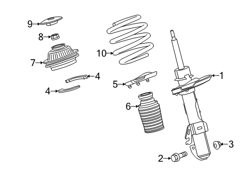 2022 Jeep Cherokee Struts & Components - Front Diagram