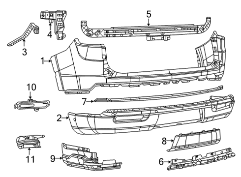 2024 Jeep Grand Wagoneer L Bumper & Components - Rear Diagram