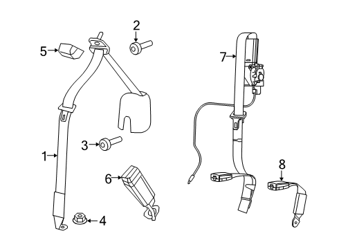 2020 Jeep Gladiator BUCKLE AS-BUCKLE ASSY-S/BELT Diagram for 6AC54TX7AD