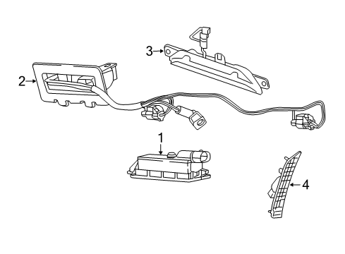 2022 Chrysler Pacifica High Mounted Stop Lamp, Side Marker Lamps, License Lamps Diagram