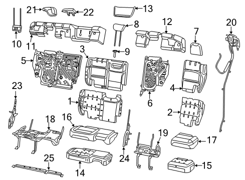 2022 Jeep Wrangler Rear Seat Components Diagram 2