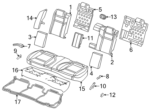 2023 Dodge Charger Rear Seat Components Diagram 2