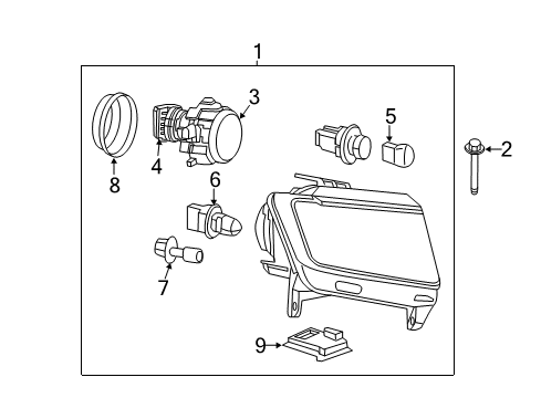 Headlamp Diagram for 55079381AK