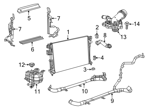 2022 Chrysler Pacifica Radiator & Components Diagram