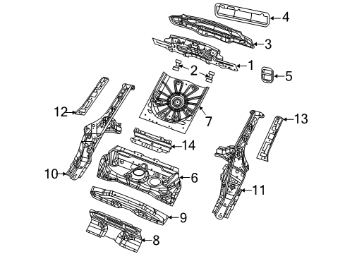 2017 Jeep Compass PAN-CENTER FLOOR Diagram for 68480897AC