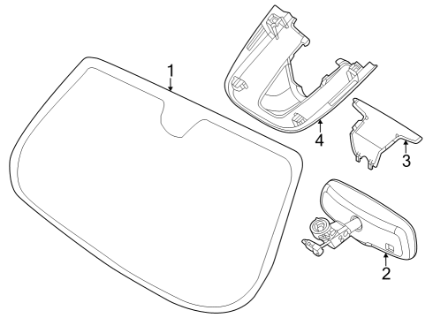 2023 Dodge Hornet Glass - Windshield Diagram