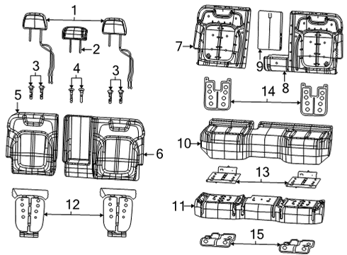 2023 Jeep Grand Cherokee L Sleeve-HEADREST Diagram for 6TD07WT5AC