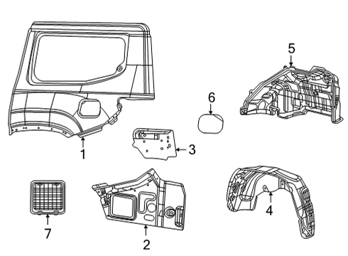 2023 Jeep Wagoneer SILENCER-WHEELHOUSE INNER Diagram for 68351551AF