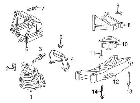 2023 Dodge Charger Engine & Trans Mounting Diagram 3