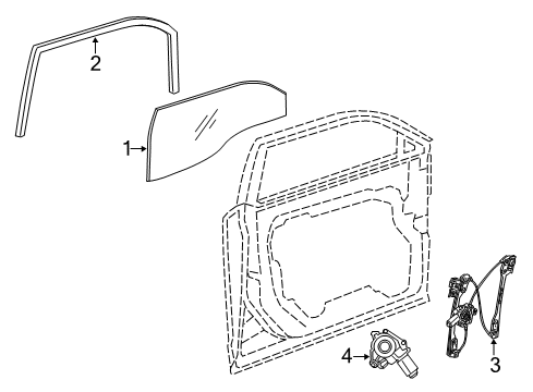 2023 Dodge Charger Glass - Front Door Diagram