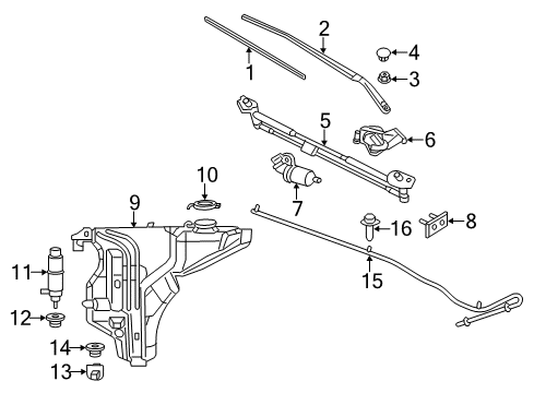 2023 Dodge Charger Wiper & Washer Components Diagram