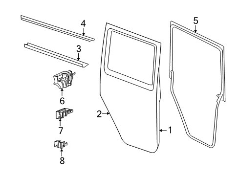 2021 Jeep Wrangler Panel-Front Half Door Outer Diagram for 68282698AA