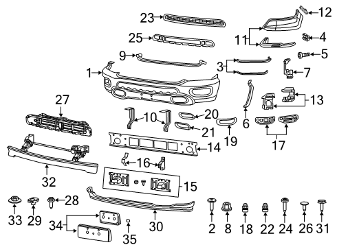 2022 Ram 1500 Bumper & Components - Front Diagram 2