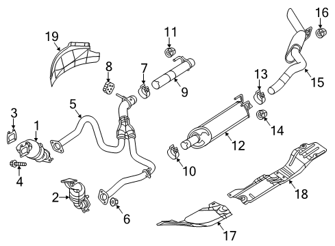 2022 Ram 1500 Classic EXHAUST T-TAILPIPE Diagram for 68564748AA