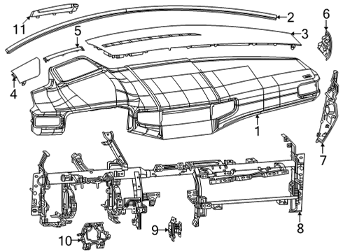 2023 Jeep Grand Wagoneer L Instrument Panel Diagram 1