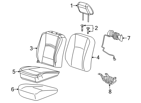 2021 Ram 2500 Front Seat Components Diagram 3