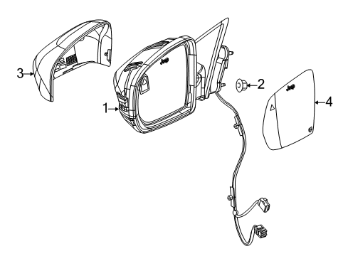 2023 Jeep Compass Outside Mirrors Diagram