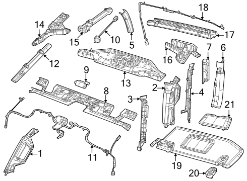 2019 Jeep Wrangler VISOR Diagram for 6BS14TX7AM