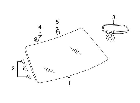 2022 Dodge Durango Glass - Windshield Diagram