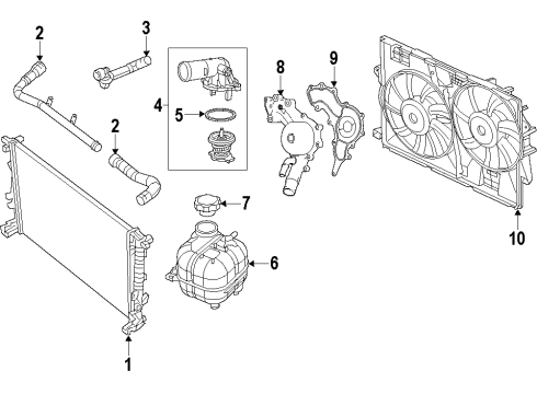 2022 Jeep Cherokee Cooling System, Radiator, Water Pump, Cooling Fan Diagram 6