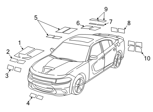 2023 Dodge Charger Stripe Tape Diagram