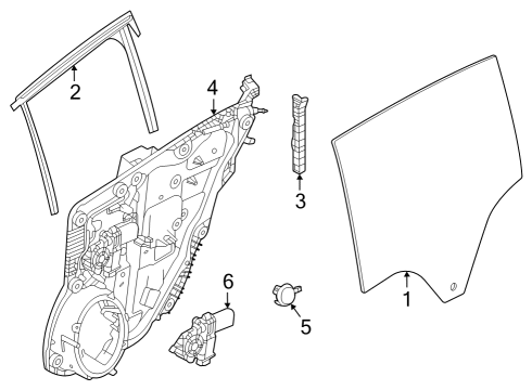 2023 Dodge Hornet Glass - Rear Door Diagram