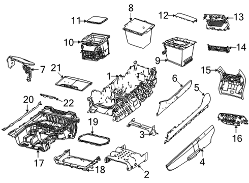 2022 Jeep Grand Wagoneer CONSOLE-CONSOLE Diagram for 6WK332X8AD