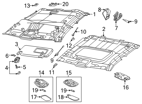 2024 Ram 1500 VISOR Diagram for 7HD73BD1AC