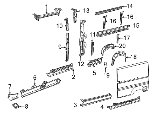 2014 Ram ProMaster 2500 Reinforce-C-Pillar Diagram for 68524107AA