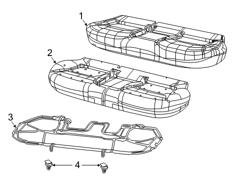 2023 Jeep Compass Rear Seat Components Diagram 3