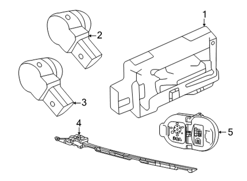 2023 Jeep Grand Wagoneer L Electrical Components - Rear Bumper Diagram