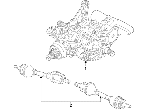 2023 Jeep Compass Rear Axle, Differential, Propeller Shaft Diagram