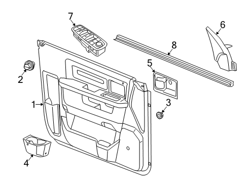 2023 Ram 1500 Classic Interior Trim - Front Door Diagram