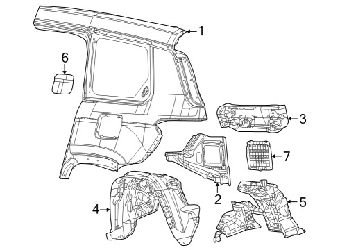 2022 Jeep Grand Cherokee FENDER-WHEELHOUSE INNER Diagram for 68376703AF