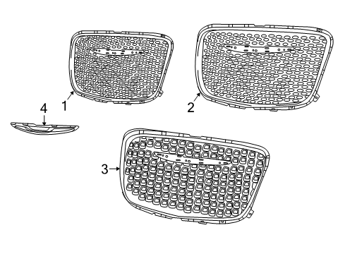 2023 Chrysler 300 Grille & Components Diagram