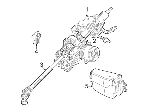 2022 Jeep Grand Cherokee Steering Column, Steering Wheel & Trim, Shaft & Internal Components Diagram 3