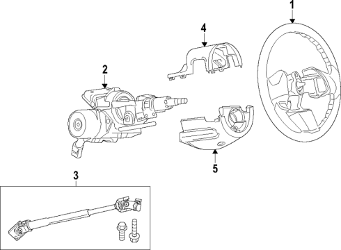 2023 Jeep Grand Wagoneer L Steering Column, Steering Wheel & Trim, Shaft & Internal Components Diagram 4