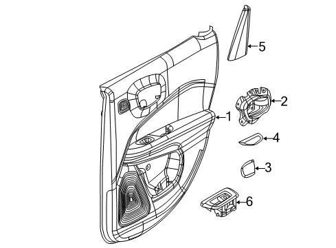 2023 Jeep Compass Interior Trim - Rear Door Diagram