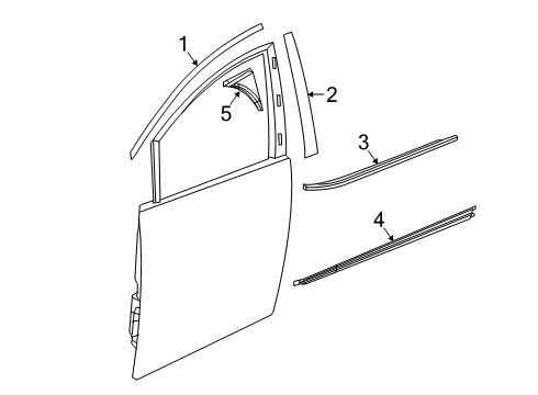 2022 Chrysler Pacifica Exterior Trim - Front Door Diagram