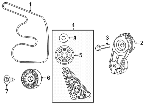 2022 Jeep Wrangler Belts & Pulleys Diagram 6