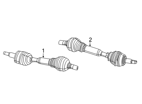 2022 Jeep Cherokee Drive Axles - Front Diagram 1